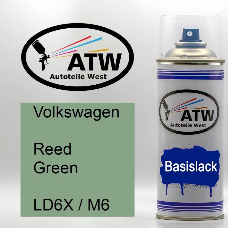 Volkswagen, Reed Green, LD6X / M6: 400ml Sprühdose, von ATW Autoteile West.